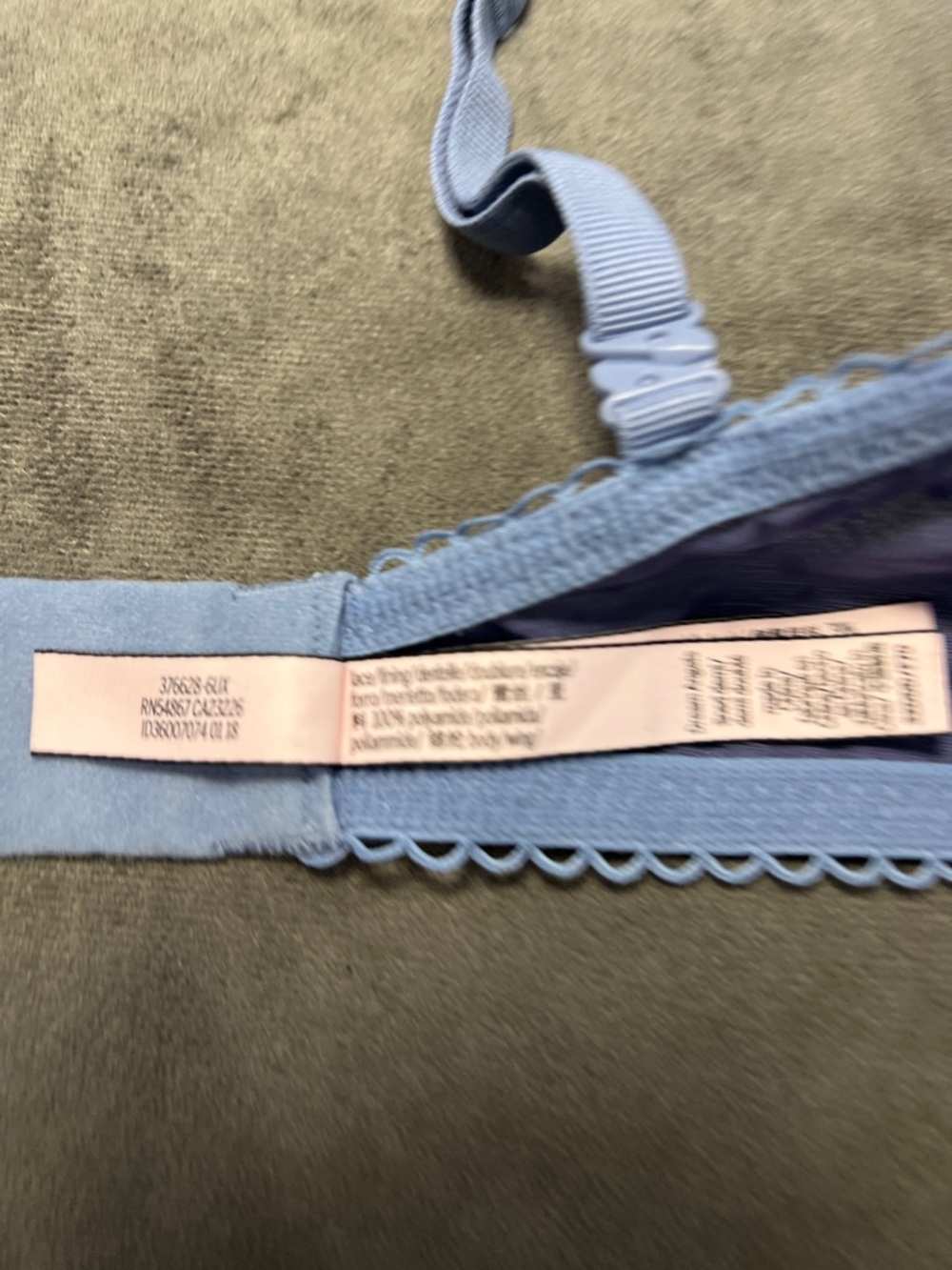 Victoria's Secret Dusty Blue Lace Dream Angels Lined Demi Push-Up Bra 32DDD - Picture 11 of 12